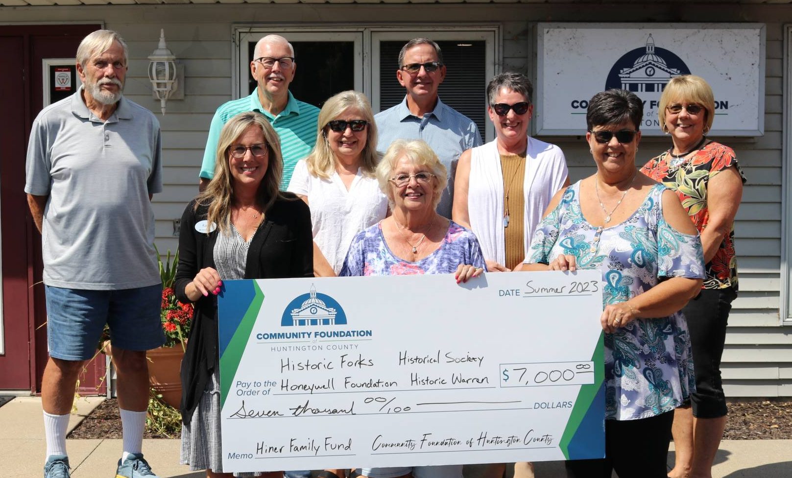 Hiner Family Fund Check Presentation